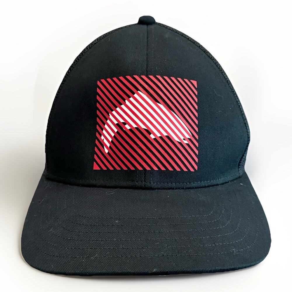 Simms HD Logo Mens Black Adjustable SnapBack Trucker Hat Baseball Fishing Cap